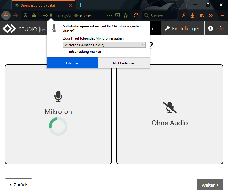 Opencast Studio: Gutes Mikrofon auswählen