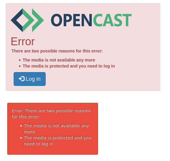 Opencast Error - Missing permissions